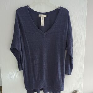 H&M Navy Cotton V-Neck Sweater